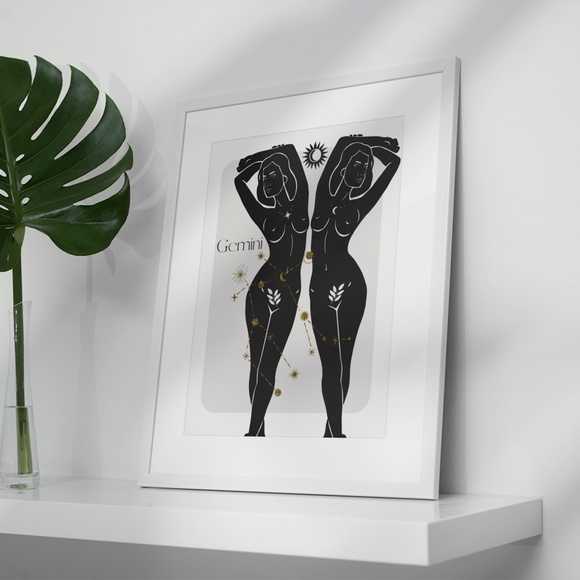 Gemini Zodiac Sign Wall Art Print Poster Unframed - Picture 3 of 5